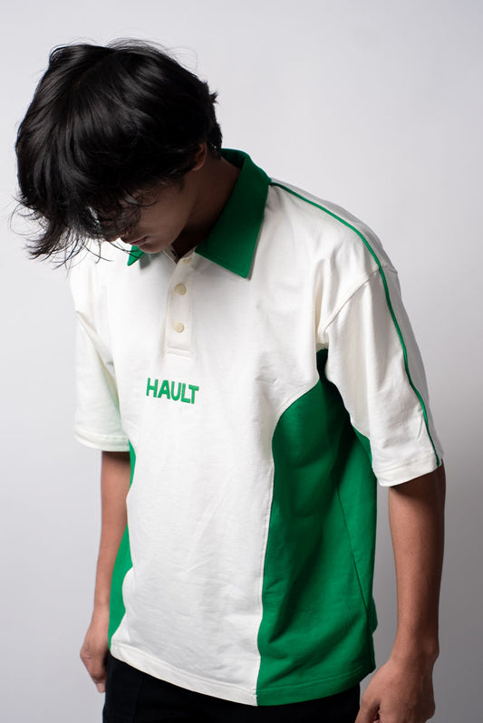 The Carlton Heritage dropshoulder t-shirt green Hault embroidery