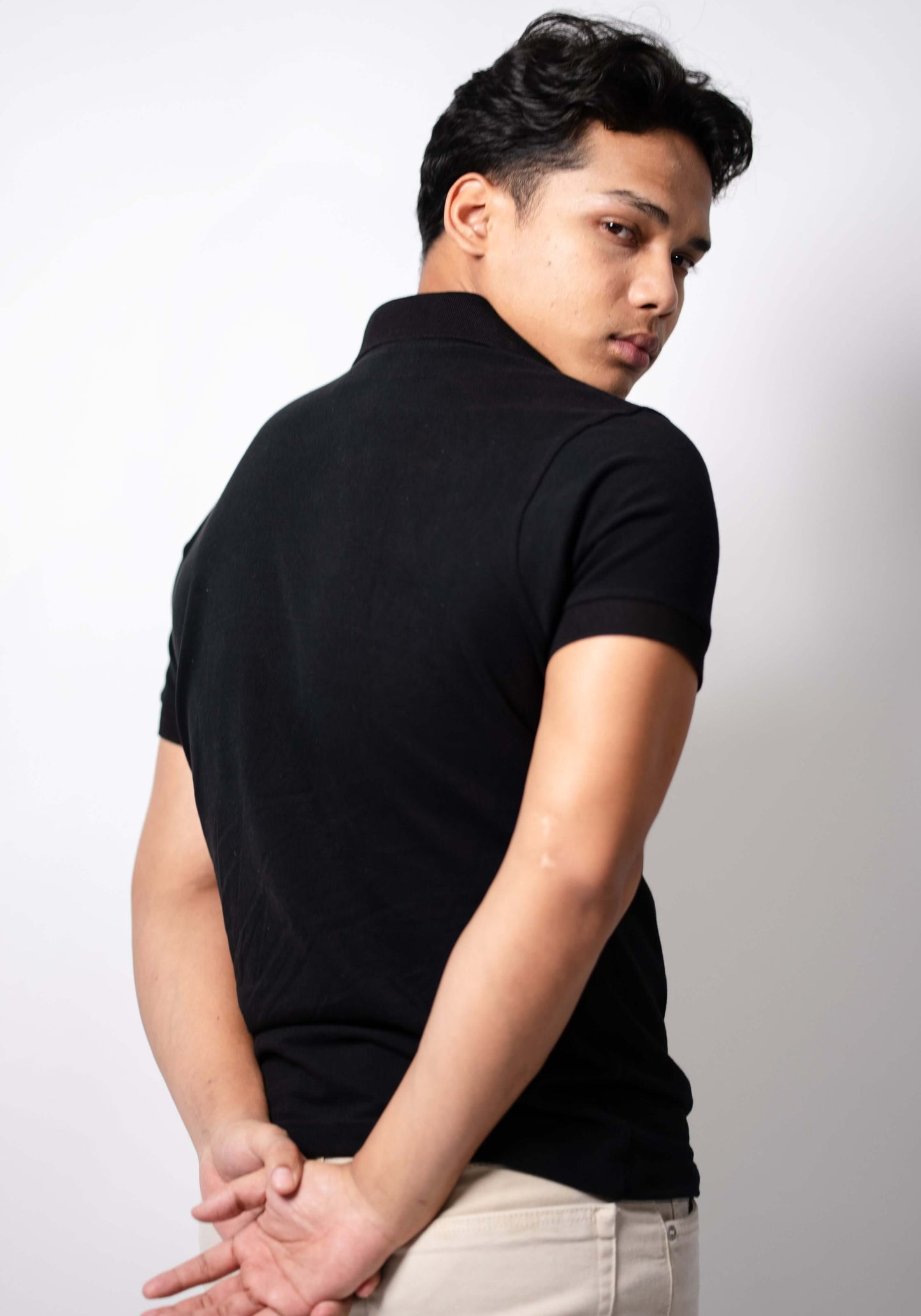 Men’s black polo shirt premium cotton