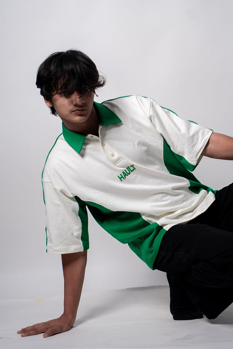 The Carlton Heritage collared dropshoulder t-shirt by Hault